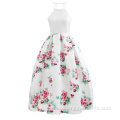 Women Floral Halter A Line Dress Swing Dress